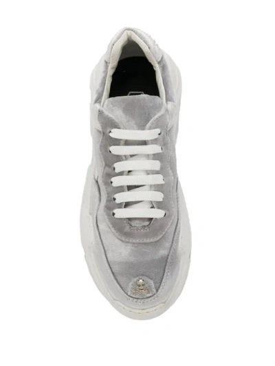 Shop Philipp Plein Original Runner Sneakers In 70 Silver