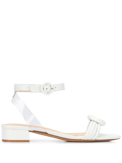 Shop Alexandre Birman Knot Detail Sandals In White