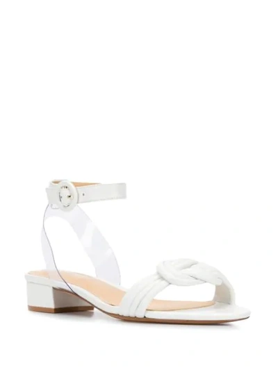 Shop Alexandre Birman Knot Detail Sandals In White