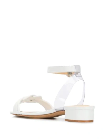 Shop Alexandre Birman Knot Detail Sandals In White