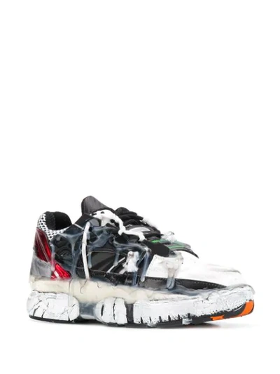 Shop Maison Margiela Distressed Drip-effect Sneakers In White