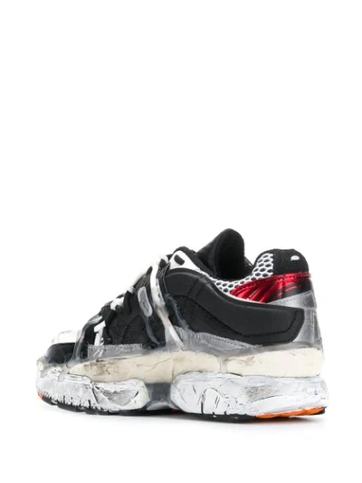 Shop Maison Margiela Distressed Drip-effect Sneakers In White