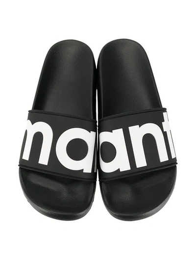 Shop Isabel Marant Logo Slides In Black