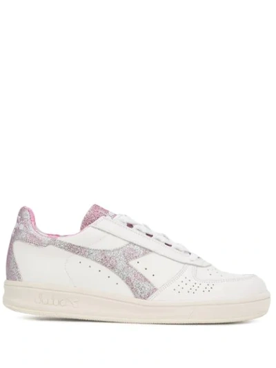 DIADORA GLITTER LACE-UP SNEAKERS - 白色