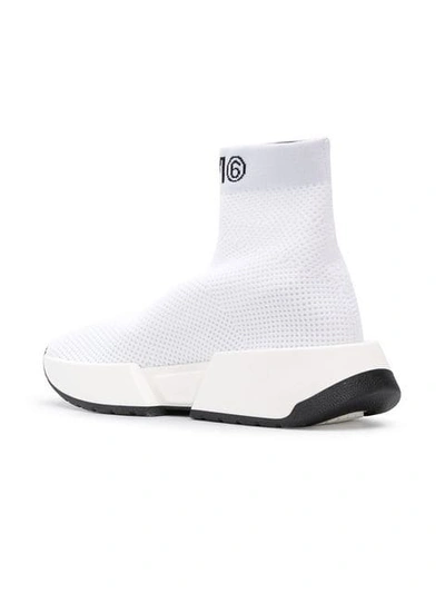 Shop Mm6 Maison Margiela Sock-style Sneakers In White