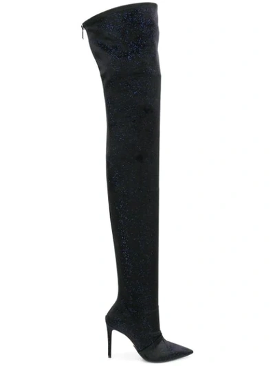 Shop Balmain Over-the-knee Boots In Black