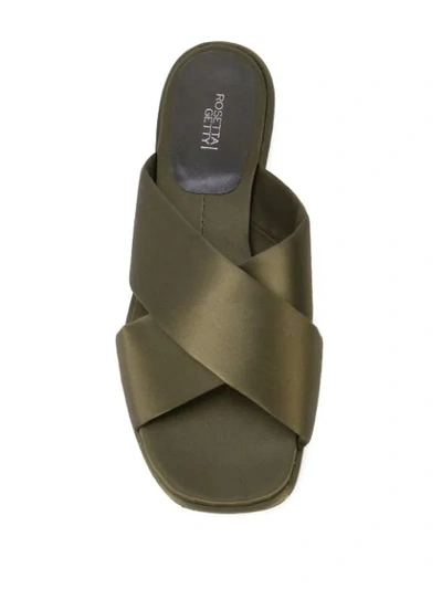 Shop Rosetta Getty Crisscross Strap Flat Sandals In Loden