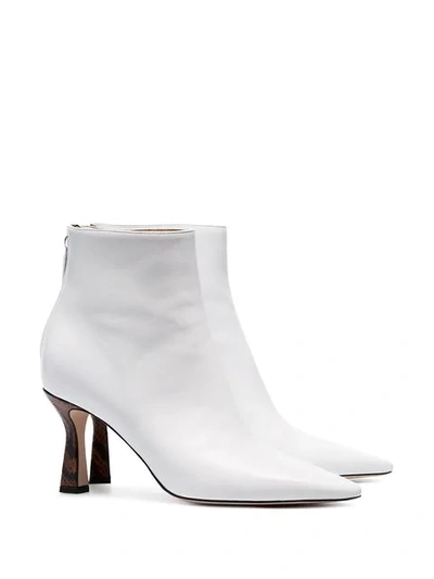 Shop Wandler Lina 75mm Ankle Boots In White