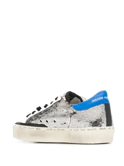 Shop Golden Goose Hi Star Sequin Sneakers In Silver