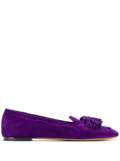 Shop Etro Tassel Detail Slippers - Purple