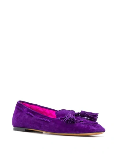 Shop Etro Tassel Detail Slippers - Purple