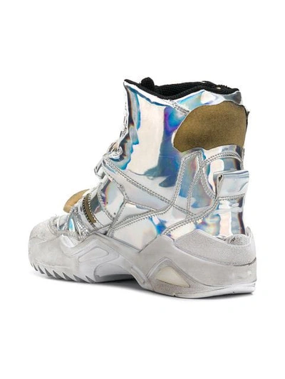 Shop Maison Margiela High-top 'retro Fit' Sneakers In Silver