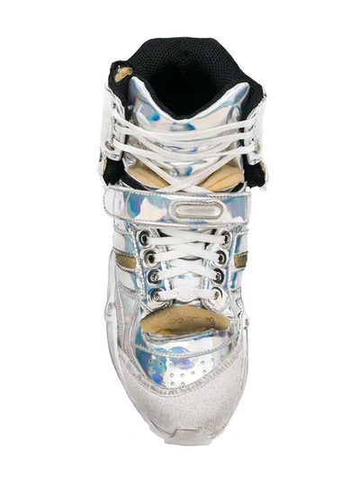Shop Maison Margiela High-top 'retro Fit' Sneakers In Silver