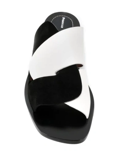 Shop Proenza Schouler Two-tone Flat Sandals In Black