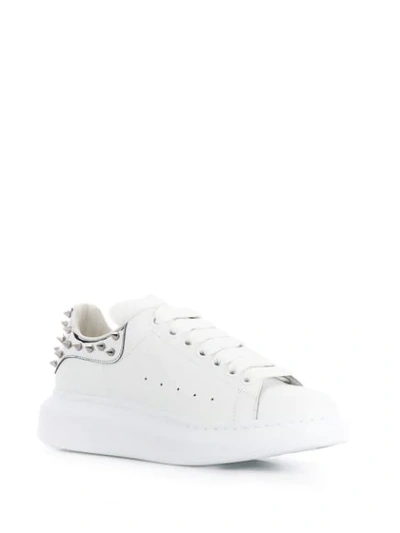 Shop Alexander Mcqueen Oversized Sole Studded Sneakers In 9058 White Platinum