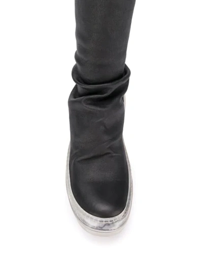 Shop Rick Owens No Cap Sock Sneakers In Black