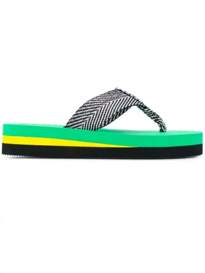 Shop Proenza Schouler Platform Sole Flip In 508/999 + Micro Green/yellow/black