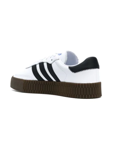 adidas originals samba rose trainers in black with dark gum sole