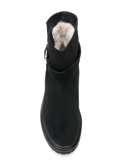 Shop Baldinini Silver Buckle Ankle Boot In Black