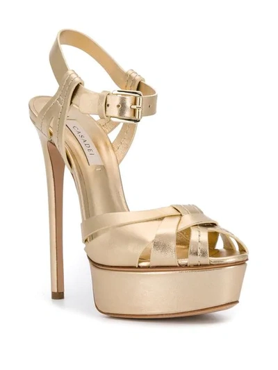Shop Casadei Flora Platform Sandals In Gold