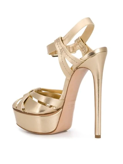 Shop Casadei Flora Platform Sandals In Gold