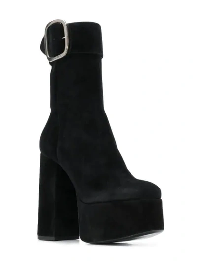 Shop Saint Laurent High Heel Platform Boots In Black