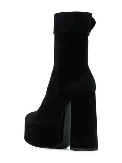 Shop Saint Laurent High Heel Platform Boots In Black