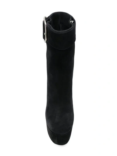Shop Saint Laurent High Heel Platform Boots In Black