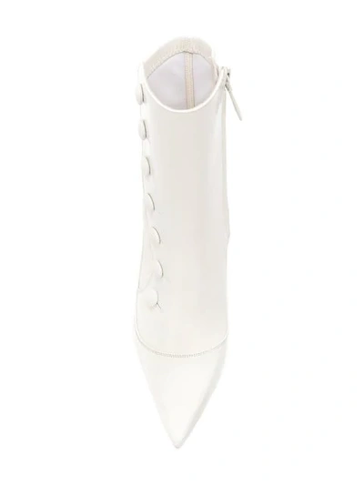 Shop Alexander Mcqueen Victorian Boots In White