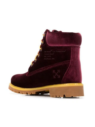 Shop Off-white X Timberland Boots In Red