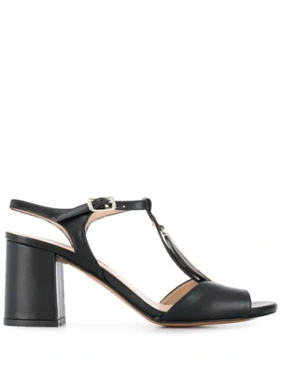 Shop Albano Oval Disc Sandals In Black