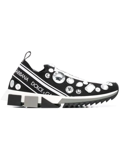 Shop Dolce & Gabbana Logo Slip On Trainers In Black