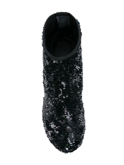 Shop Mm6 Maison Margiela Sequin Embellished Ankle Boots In Black