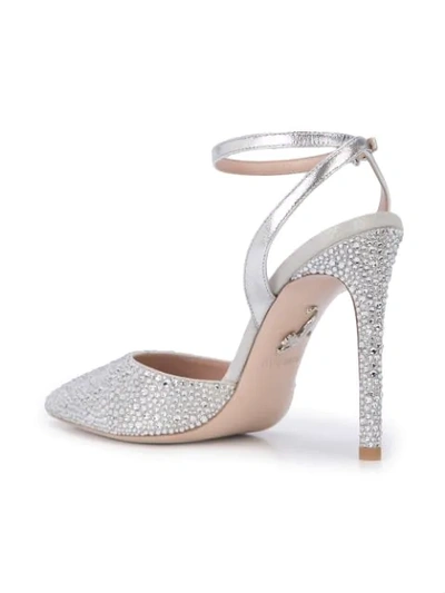 Shop Miu Miu Studded Pumps In Silver