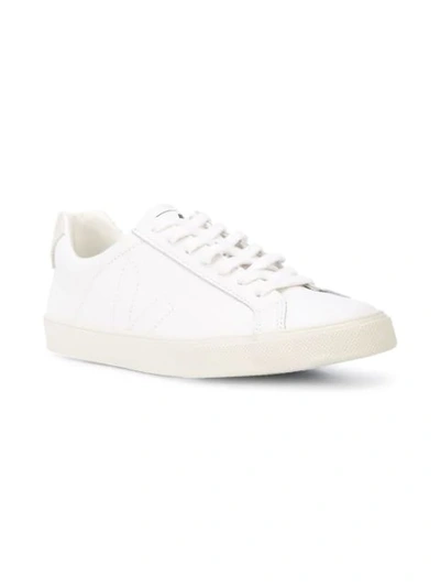 Shop Veja Lace-up Sneakers In White