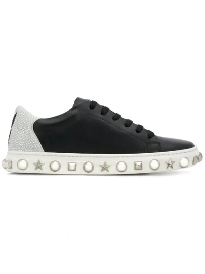 Shop Philipp Plein Studded Sneakers - Black