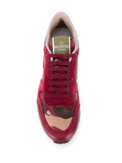 Shop Valentino Rockrunner Sneakers In Red