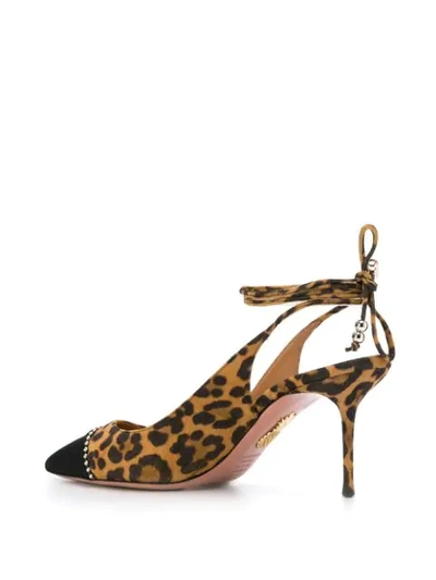 Shop Aquazzura Mystique Leopard Print Pumps In Neutrals