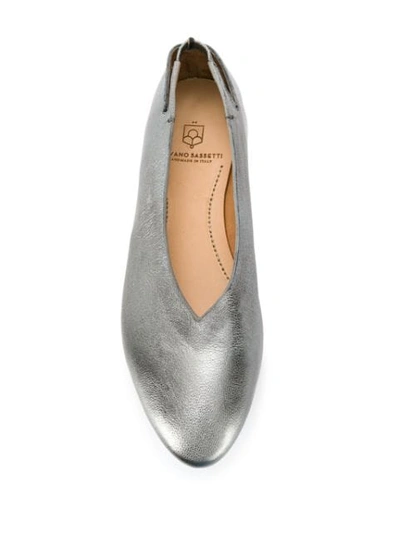 Shop Silvano Sassetti Metallic-effect Flat Ballerinas