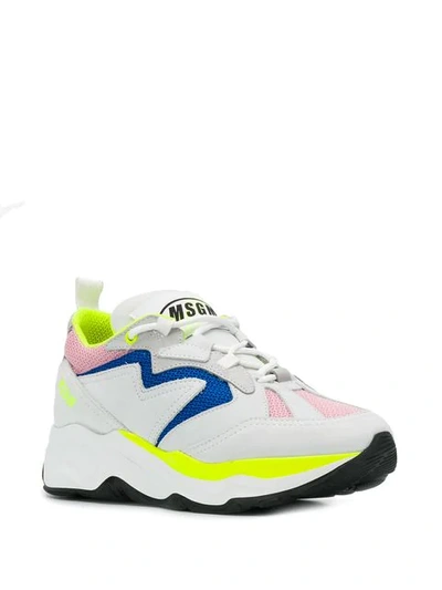 Shop Msgm Multi-patch Sneakers In White