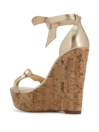 Shop Alexandre Birman Clarita Wedge Sandals In Gold