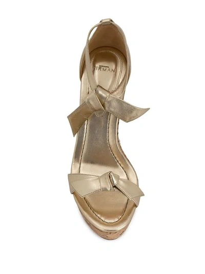 Shop Alexandre Birman Clarita Wedge Sandals In Gold