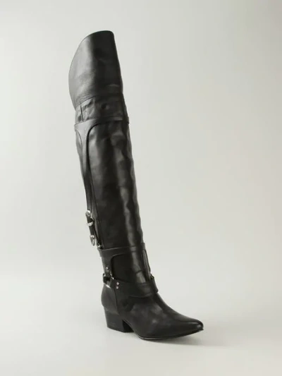 Shop Toga Thigh High Boots In Black