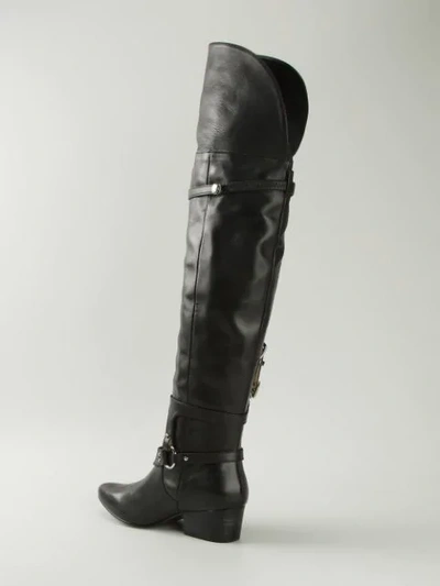 Shop Toga Thigh High Boots In Black