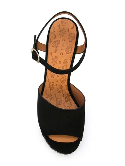 Shop Chie Mihara Peep Toe Sandals In Black