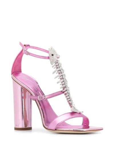 Shop Giuseppe Zanotti Slim Sandals - Pink