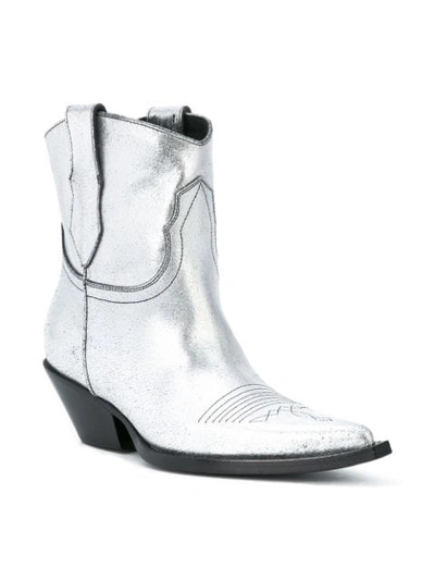 Shop Maison Margiela Mid-calf Western Boots In Grey
