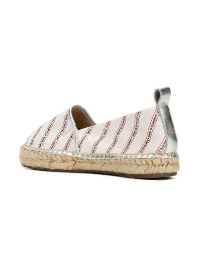 KARL LAGERFELD KAMINI STRIPE LOGO ESPADRILLES - 白色