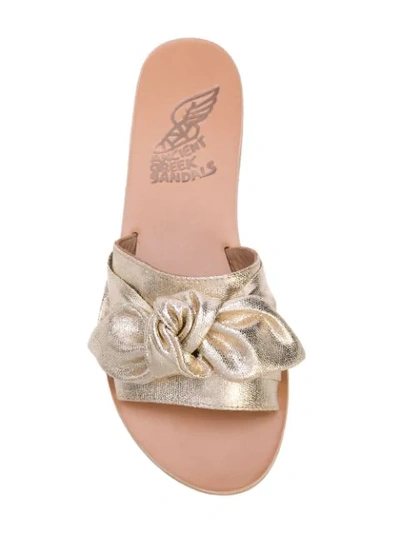 Shop Ancient Greek Sandals Taygete Bow Sandals In Platinum
