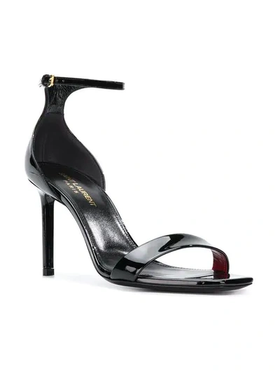 Shop Saint Laurent Amber 85mm Sandals In Black